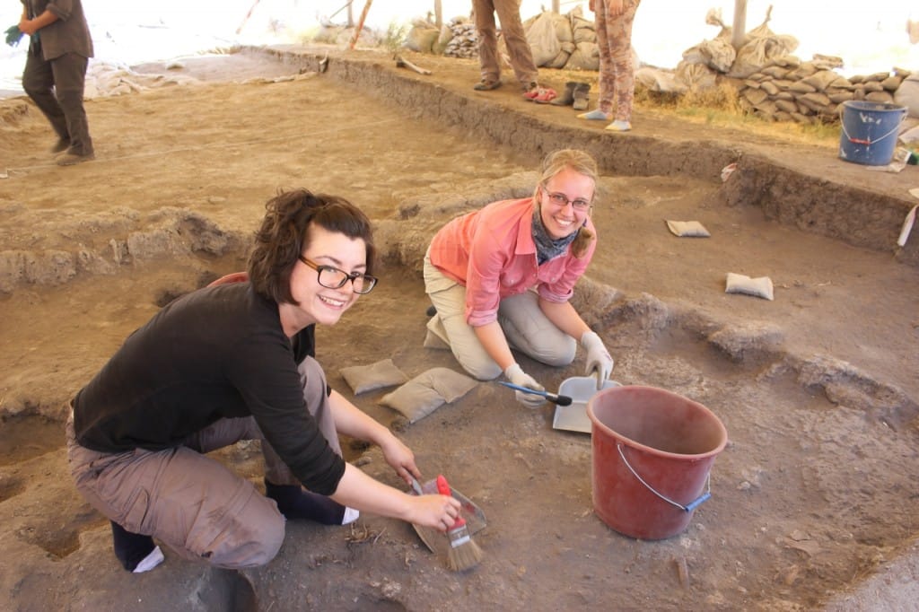 First day of digging in Area P, 2014